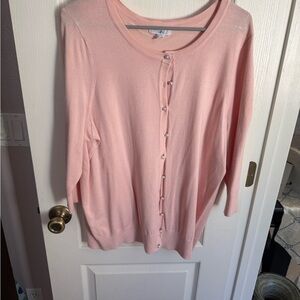 Light Pink Button-Front Cardigan